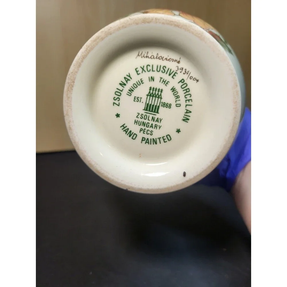 Vintage Zsolnay Hand Painted Vase Hungary Limited Edition